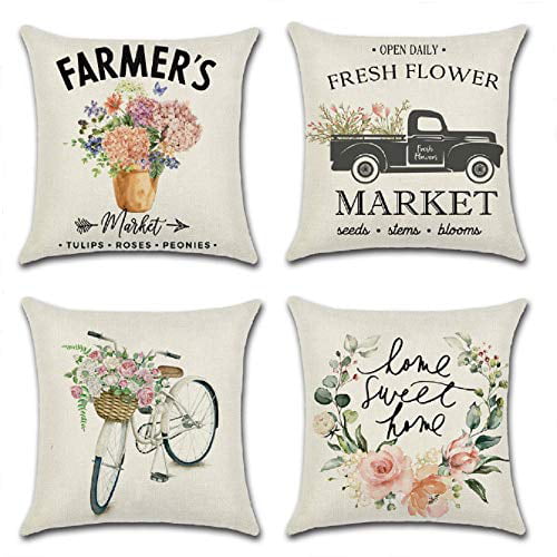 Vintage Country Soft Outdoor Indoor  floral Lumbar Retro Cushion Cover 30x50 CM 
