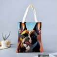 thumbnail image 2 of French Bulldog Bolso de tela con estampado de lienzo para mujer, bolsa de compras reutilizable y estética, con cremallera interior, regalo para mujer,38*45cm., 2 of 6