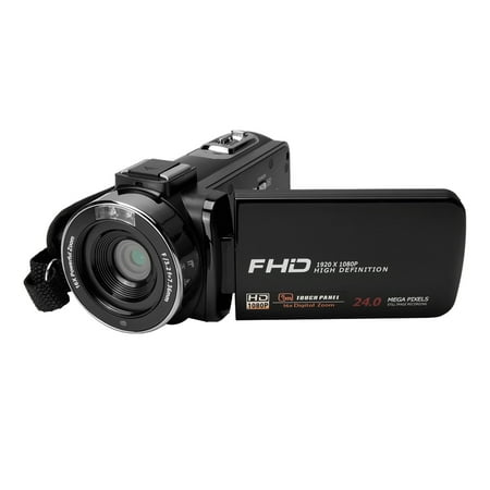 1080P Full HD Digital Video Camera Camcorder 16× Digital Zoom with Digital Rotation LCD Touch Screen Max. 24 Mega Pixels Support Face (Best Small Camcorder For The Money)