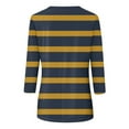 thumbnail image 4 of LYEAA Three Quarter Sleeve Tops Woman Crew Neck 3/4 Sleeve T-shirt Fashion Striped Tees Loose Soft Comfortable Blouse Dressy Casual Breathable Trendy Clothing Blue S, 4 of 4