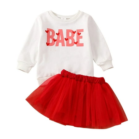 

KI-8jcuD Baby Girl Dress Summer Toddler Kids Baby Girls Clothes Sets Heart Letter Print Long Sleeve Sweatshirt Tops Tulle Tutu Skirts 2Pcs Outfits 6-12 Month Girl Clothes Kids Pant And Shirt Baby Gi