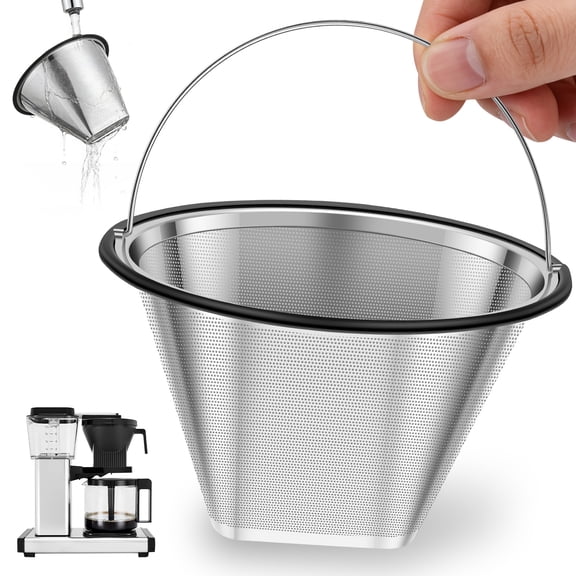 Reusable Stainless Steel Coffee Filter no 4 Dishwasher Safe and Reusable Delivers Richer and Fuller Coffee Flavor for Sustainable Brewing