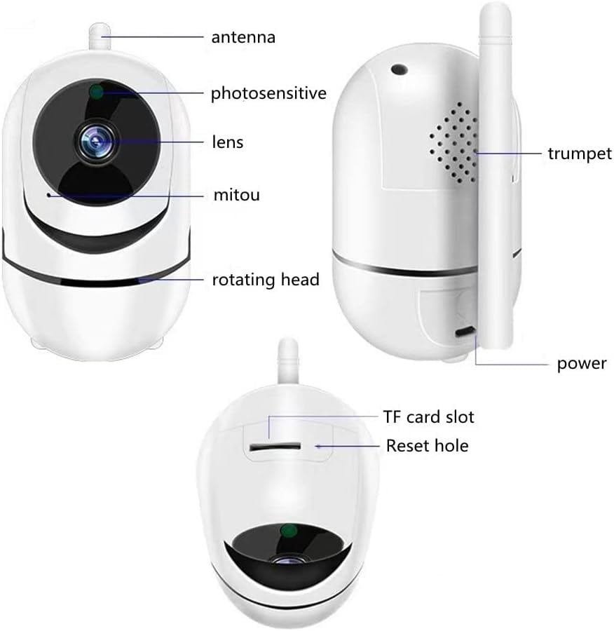 360° panoramic indoor security camera | 1080P HD + AI human body detection | Two-way voice + infrared night vision | Wireless WiFi remote monitoring