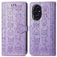 thumbnail image 1 of Funda Cartera FOXDOCK para Honor 200 , Flip PU con Relieve de Gatos y Perros, Tarjetero y Soporte, 1 of 6