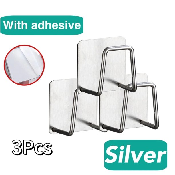 Soporte de esponjas de acero inoxidable para fregadero de cocina, estante de almacenamiento de cepillo colgante montado en la pared, soporte organizador autoadhesivo para el hogar