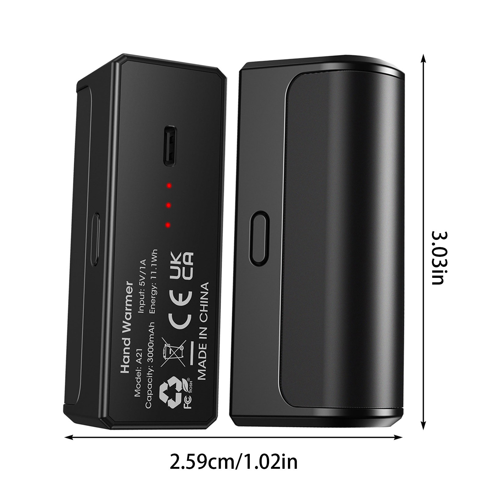 Rechargeable Hand Warmers Portable Hot Pockets USB 6000mAh 18 Hours Long Heating for Camping Outdoor and Daily Use