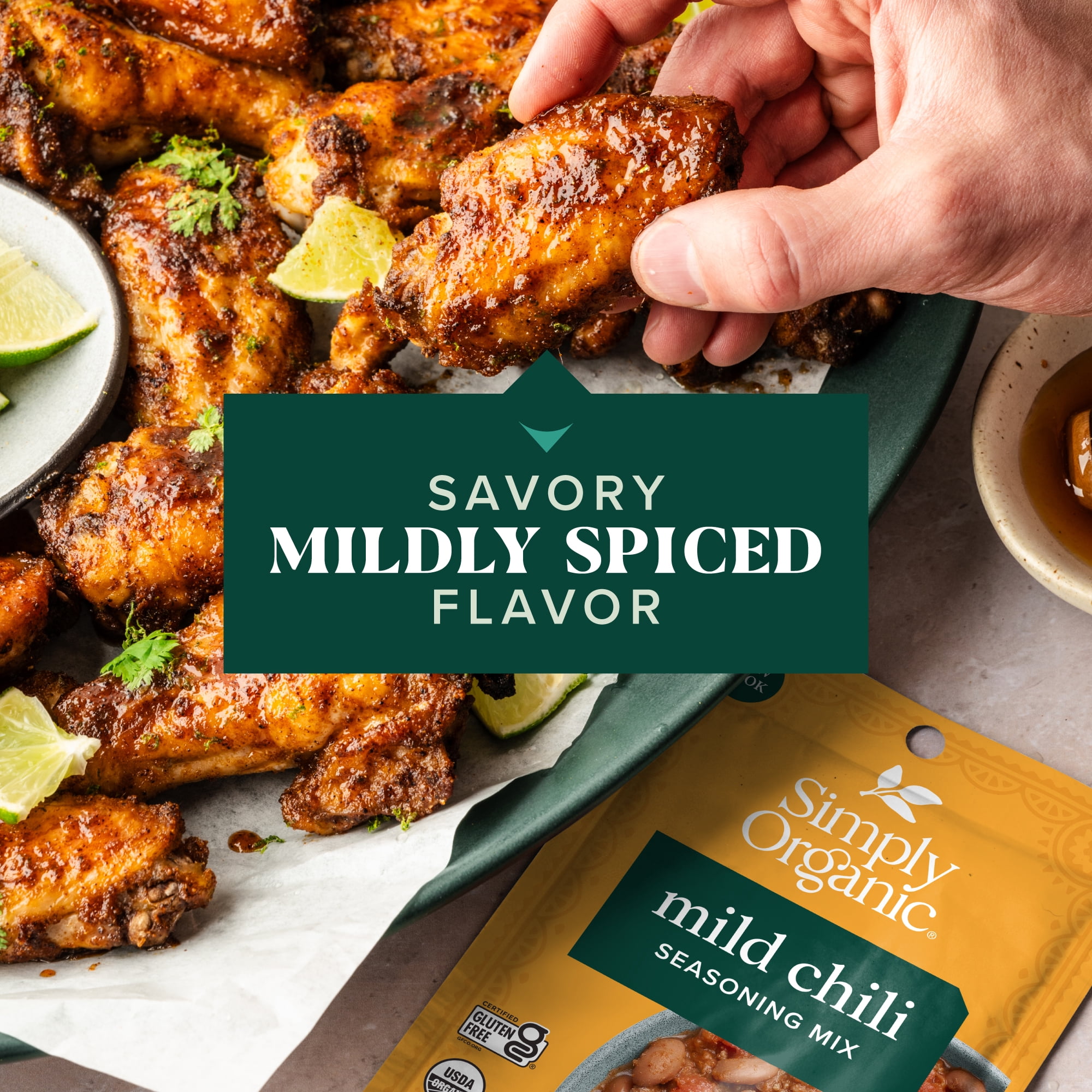 (12 pack) Simply Organic Mild Chili Seasoning Mix, 1 oz Packet