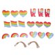 thumbnail image 1 of Adornos de bandera de corazón de arco iris Adornos de madera con cuerdas Suministros de decoración de fiesta, 1 of 10