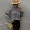 thumbnail image 3 of Vedolay Womens Fall Sweaters Women's Fall Striped Sweater 2023 Long Sleeve Loose Oversized Pullover Tops,Gray S, 3 of 5