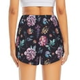 thumbnail image 4 of Uemuo Roses Flowers Pattern Women's Athletic Shorts High Waisted Running Shorts with Liner Pockets Gym Elastic Workout Shorts-Small, 4 of 9