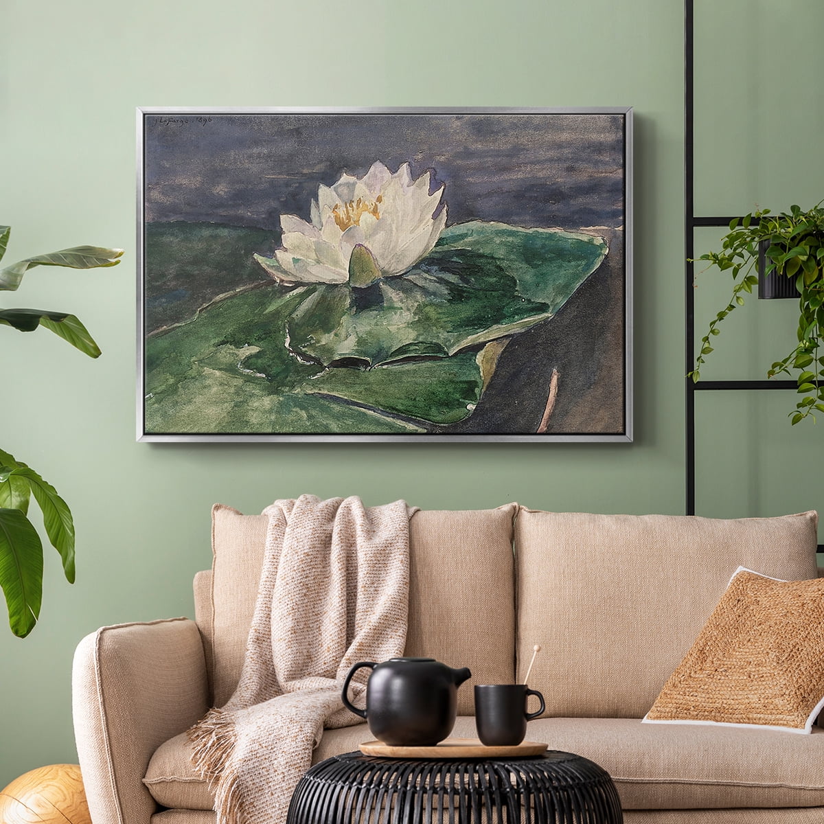 Vintage Botanical Print-LX By Wexford Home Framed in Silver Wood Gallery Wrapped Canvas 25 in. x 37 in.