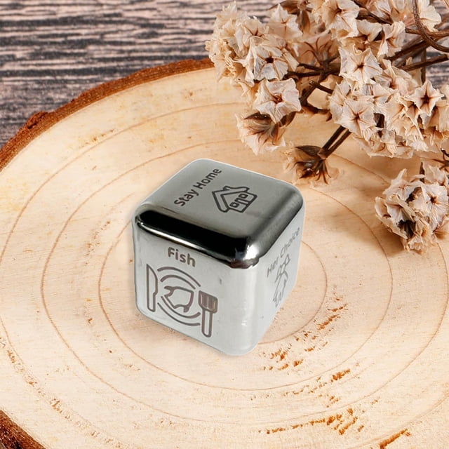 Xihbxyly Juego de Dados para Parejas, Divertido Juego de Decisiones Culinarias, Grabado En Acero Inoxidable, Regalo de Aniversario de Boda, San Valentín, Idea de Regalo de Cumpleaños, Cita Romántica