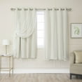 thumbnail image 2 of Aurora Home  Gathered Tulle Overlay Blackout Curtain Panel Pair Navy 52"W x 96"L 96 Inches, 2 of 5