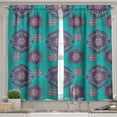 thumbnail image 2 of Ambesonne Victorian Valance & Curtain, Medieval Floral Ornaments, 55"x45", Pale Pink Turquoise, 2 of 6