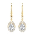 thumbnail image 2 of Rosec Jewels Lab Created Diamond Teardrop Earrings (Ef-Vs Quality) - Lever Back Earrings Gift for Anniversary, 18K Yellow Gold, 2 of 6