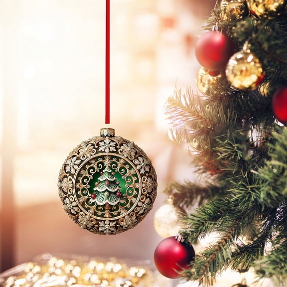 Tyidzon Christmas Balls 2D Flat Acrylic Pendant Christmas Tree Decorations Layout Scene Accessories for Home Holiday Party Decoration