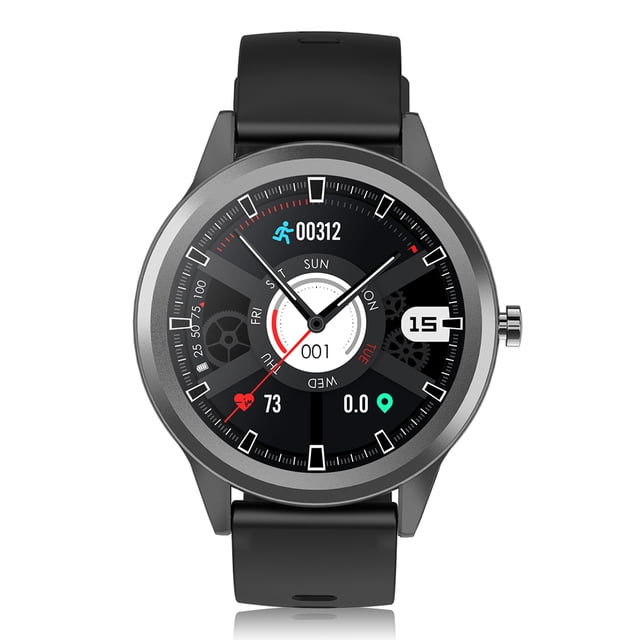 Redondo SmartWatch 5.0 Bluetooth compatible con IP67 Pantalla táctil impermeable 160mAh Ratón cardíaco Presión arterial reloj inteligente negro 1.28 pulgadas Inevent EL005743-02B