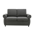 thumbnail image 5 of 57.9 inches Pull Out Sofa Bed Loveseat Sleeper with Twin Size Memory Mattress with Two USB Ports for Living Room Spaces, Grey, 5 of 19