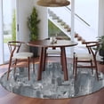 thumbnail image 3 of Grey Abstract Round Area Rug 6Ft Washable Circle Rugs for Bathroom Office, Vintage Geometric Gradient Oil Painting Modern Non-Slip Carpet Floor Mats Indoor Outdoor Carpet Runner Aesthetic Home Decor, 3 of 8
