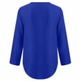 thumbnail image 3 of CHOK Blouses & Chemises pour Femmes Fermeture Éclair Manches Longues Col en V Tunique Décontractée Ourlet Incurvé Tee-Shirts Blouses pour Dames pour l'Automne, 3 of 5