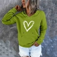 thumbnail image 2 of Women's Love Sweatshirts and Hoodies Heart Printed Drawstring Hooded Pullover Long Sleeve Casual Cute Tops (XL, Green), 2 of 4