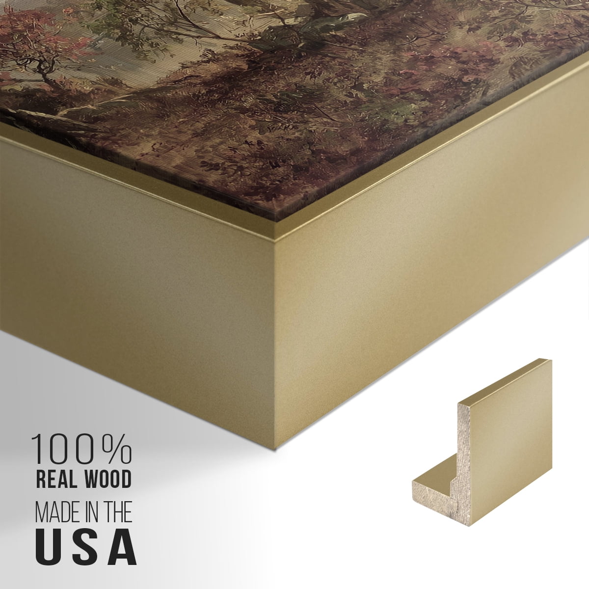 Vintage Landscape-CCCXXIX By Wexford Home Framed in Gold Wood Gallery Wrapped Canvas 17 in. x 25 in.