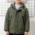thumbnail image 2 of Nilvkv Boys Puffer Jacket, Boys Winter Jacket, Solid Color Hooded Long Sleeve Padded Jacket with Pockets Green 3-4 Years Green 3-4 Years, 2 of 6