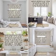 thumbnail image 6 of Vintage Grey Flower Kitchen Curtains Sets for Windows 36 Inch Length, Farmhouse Botanical Floral Retro Rod Pocket Window Treatments Tier Curtains and Valances Set for Bedroom/Bathroom, 6 of 8