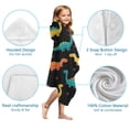 thumbnail image 7 of Black Colorful Dinosaurs Pattern Hooded Bath Towel，50"x30" for Ages 3 To 12 Kids, Quick Dry Lightweight Soft Microfiber Hood Beach Towel Cover Up for Kids, 7 of 7