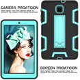 thumbnail image 3 of Mignova for Samsung Galaxy Tab A 8.0 T380 Case,Three Layer Shockproof Armor Defender Full-Body Rugged Protective Case Cover with Stand for Samsung Galaxy Tab A 8.0 SM-T380/T385(Black/Aqua), 3 of 8
