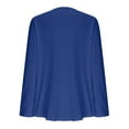 thumbnail image 5 of Sakmal Womens Tops Tunic Blue Dressy Casual Shirts V Neck Long Sleeve Solid Tops for Women, 5 of 6