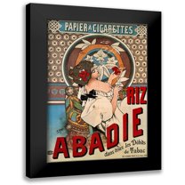 Mucha, Alphonse 17x24 Black Modern Framed Museum Art Print Titled - Advertising Poster Riz Abadie-Cigarette Rolling Paper