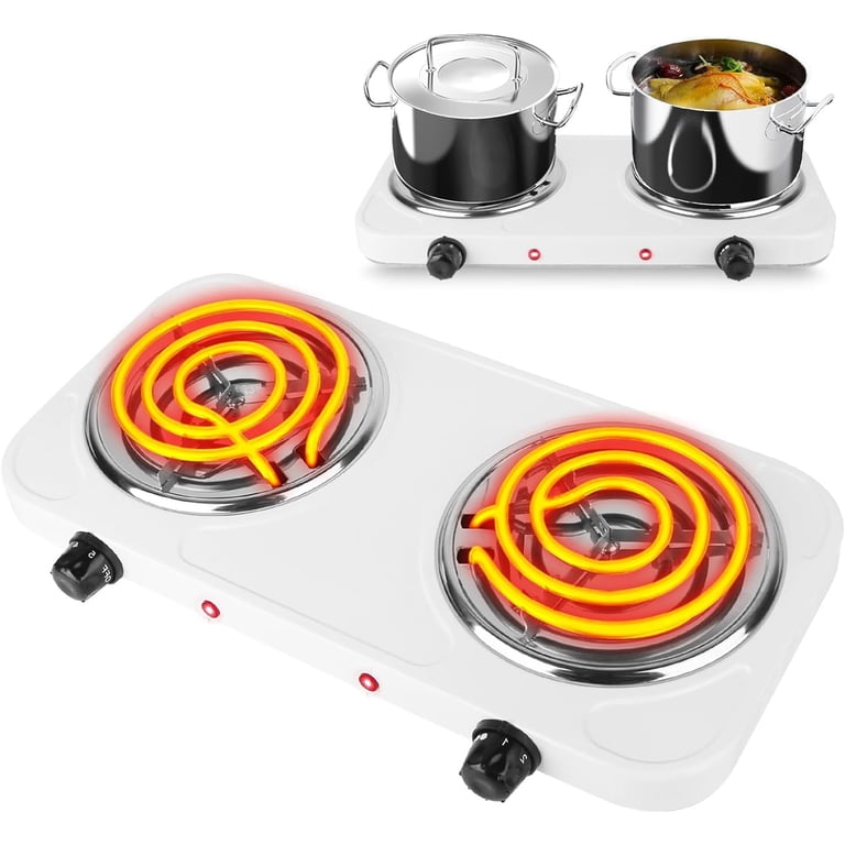 Savaletor 2000W Dual-Coil Electric Hot Plate, White photo 3