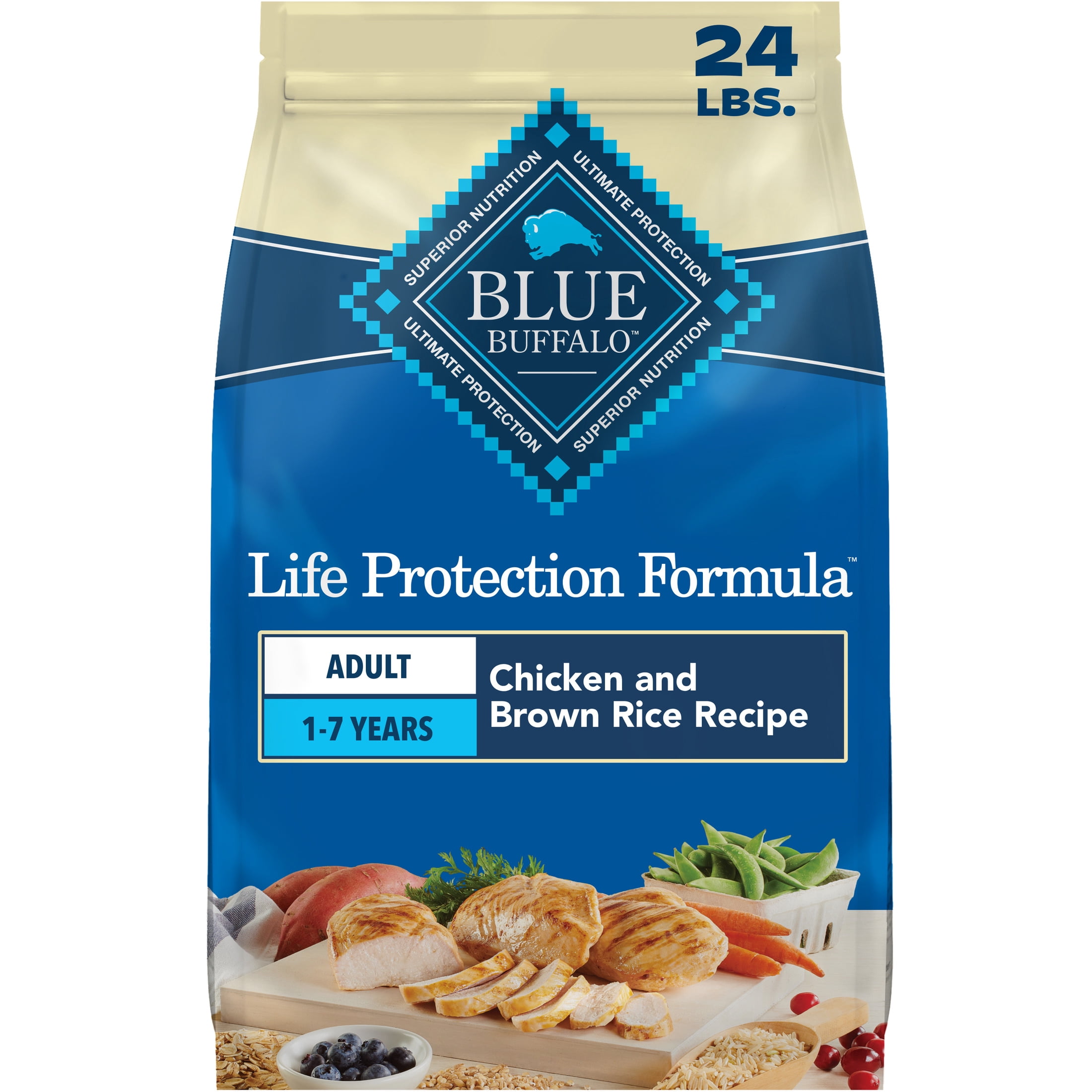 Blue Buffalo, Dry Dog Food, 30 lbs, Chicken and Brown Rice