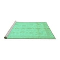 thumbnail image 2 of Ahgly Company Machine Washable Indoor Rectangle Abstract Turquoise Blue Modern Area Rugs, 2' x 3', 2 of 4