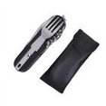 thumbnail image 1 of Juego de vajilla plegable 7 en 1 para acampar al aire libre, de acero inoxidable, con cuchillo, tenedor y cuchara, color negro, 1 of 8