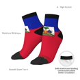 thumbnail image 5 of Women's Men's Haitian Flag Lightweight Ventilation Quarter Ankle Socks, 5 of 7