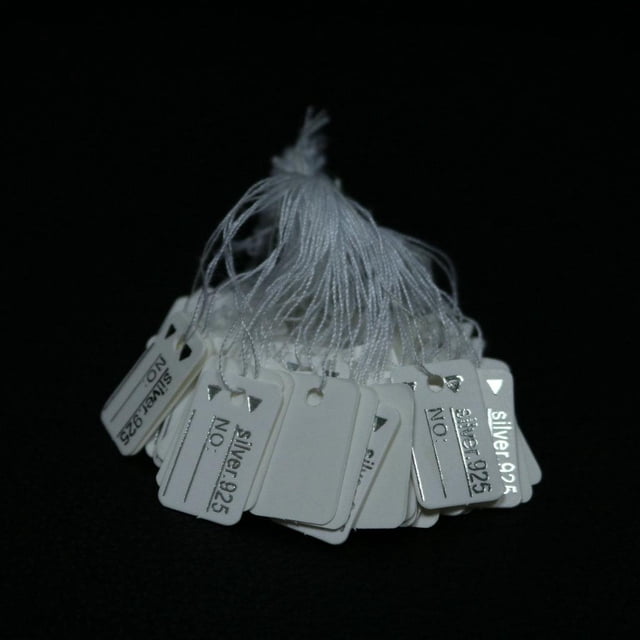 Etiqueta de Visualización de Papel Grabable en de 500 Piezas, 24 X 15 Mm , 2 piezas shamjiam Etiquetas de precios de joyería con cordel