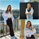 thumbnail image 2 of Camisa HOTOUCH de algodón blanco para mujer, cuello en V, manga larga, talla S, 2 of 6