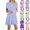 Blue Womens Dresses, variant on Limited Time Deal kttectoa Crewneck Short Sleeve Dresses for Women Casual Tunic Pleated A-Line Dresses Polka Dot Graphic Dress Plus Size Summer Dresses Trendy Dresses for Valentines Day
