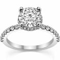 thumbnail image 5 of 2.00 Cts Certified Round Shape Moissanite Solitaire Engagement Ring, 18K White Gold Plated Ring /925 Sterling Silver Ring, 5 of 5