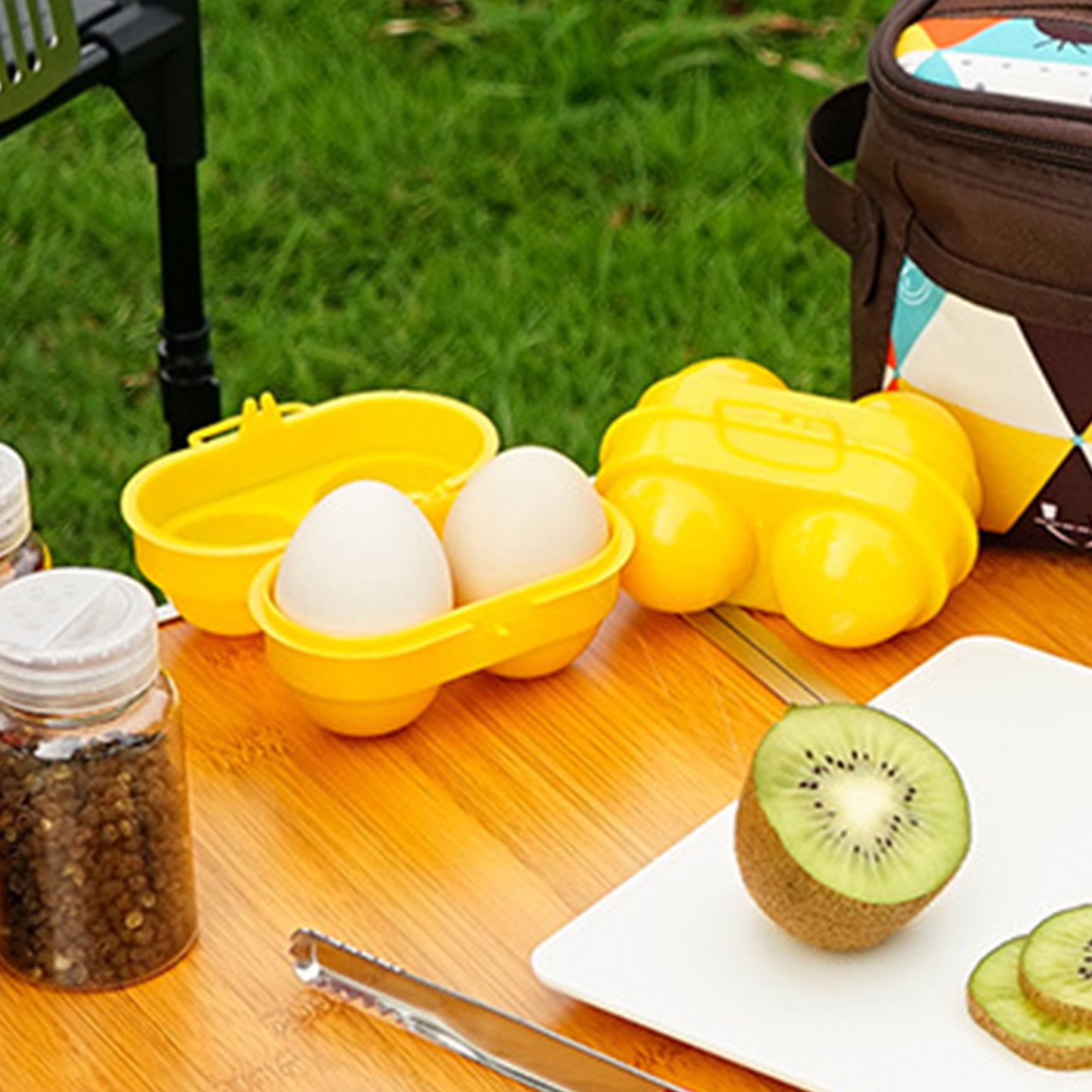 1 PC Portable Easter Matching Egg Carrier Container 4 Eggs Slot Tray Holder Shockproof Box Storage Case for Outdoor Camping 