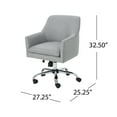 thumbnail image 5 of GDF Studio Morgan Mid Century Modern Fabric Home Office Chair, Gray and Chrome, 5 of 7