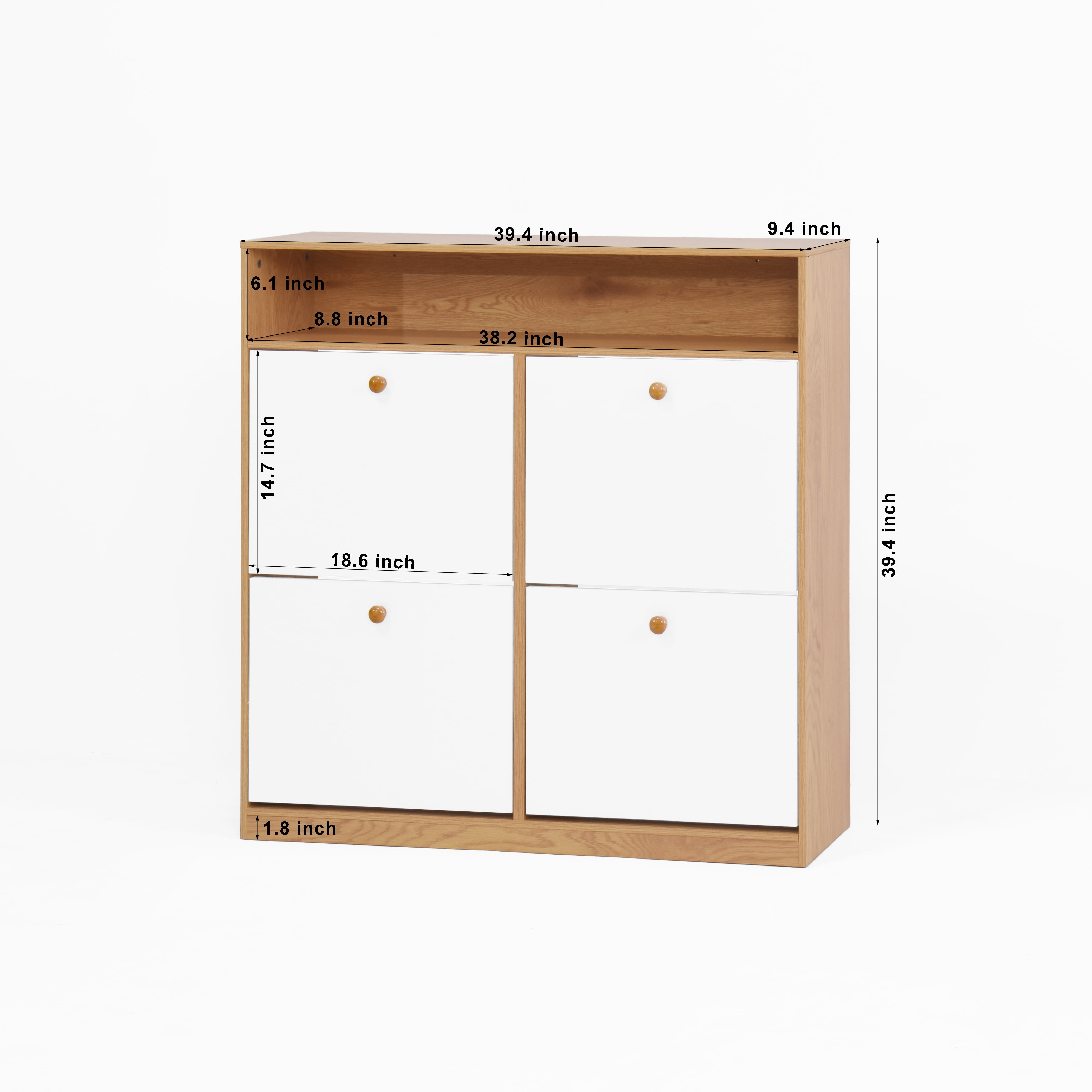 MAYEERTY Shoe Storage Cabinet with 4 Flip Drawers – Space-Saving Shoe Rack Organizer