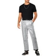 thumbnail image 2 of INSPIRE CHIC Men's Pants Metallic Sequin Dress Party Style Regular Fit Trousers 28 Silver, 2 of 6