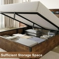 thumbnail image 3 of VanAcc Full Size Lift up Storage Bed Frame, Wooden Platform Bed Frame with Lifting Storage & Charging Station, Rustic Brown, 3 of 8