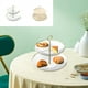 thumbnail image 1 of mfyjkho Soporte para tartas de 2 niveles|bandeja de plástico desmontable multicapa para aperitivos|26 x 26 x 23,5 cm (10,2 x 10,2 x 9,25 pulgadas)|para mesa de centro de salón o picnic al aire libre, 1 of 7
