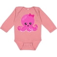 thumbnail image 3 of Inktastic Cute Octopus, Little Octopus, Baby Octopus, Hearts Girls Long Sleeve Baby Bodysuit, 3 of 5