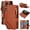 Brown, variant on Sanwo Heavy Duty Leather Wallet Cell Phone Case with Wrist Strap and Card Pocket for Samsung Galaxy Z Fold 4,Black