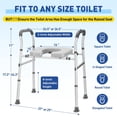 thumbnail image 2 of Asiento de inodoro elevado Tocebe con asas, capacidad de 500 kg, 2 of 9